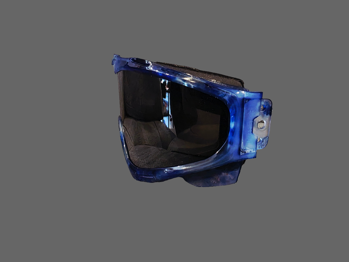 "Deep Freeze" – Ice Blue Marbled Goggle Set w/ Chrome Lens