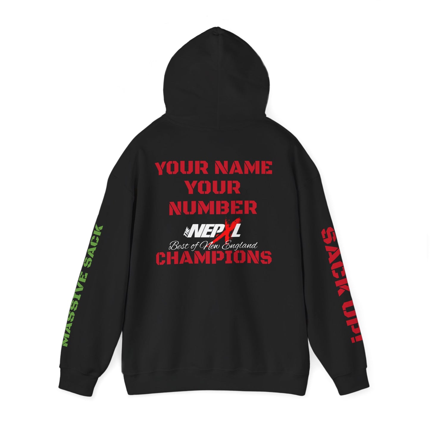 Personalized Massive Sack Commemorative Hoodie - BONE Champs Edition